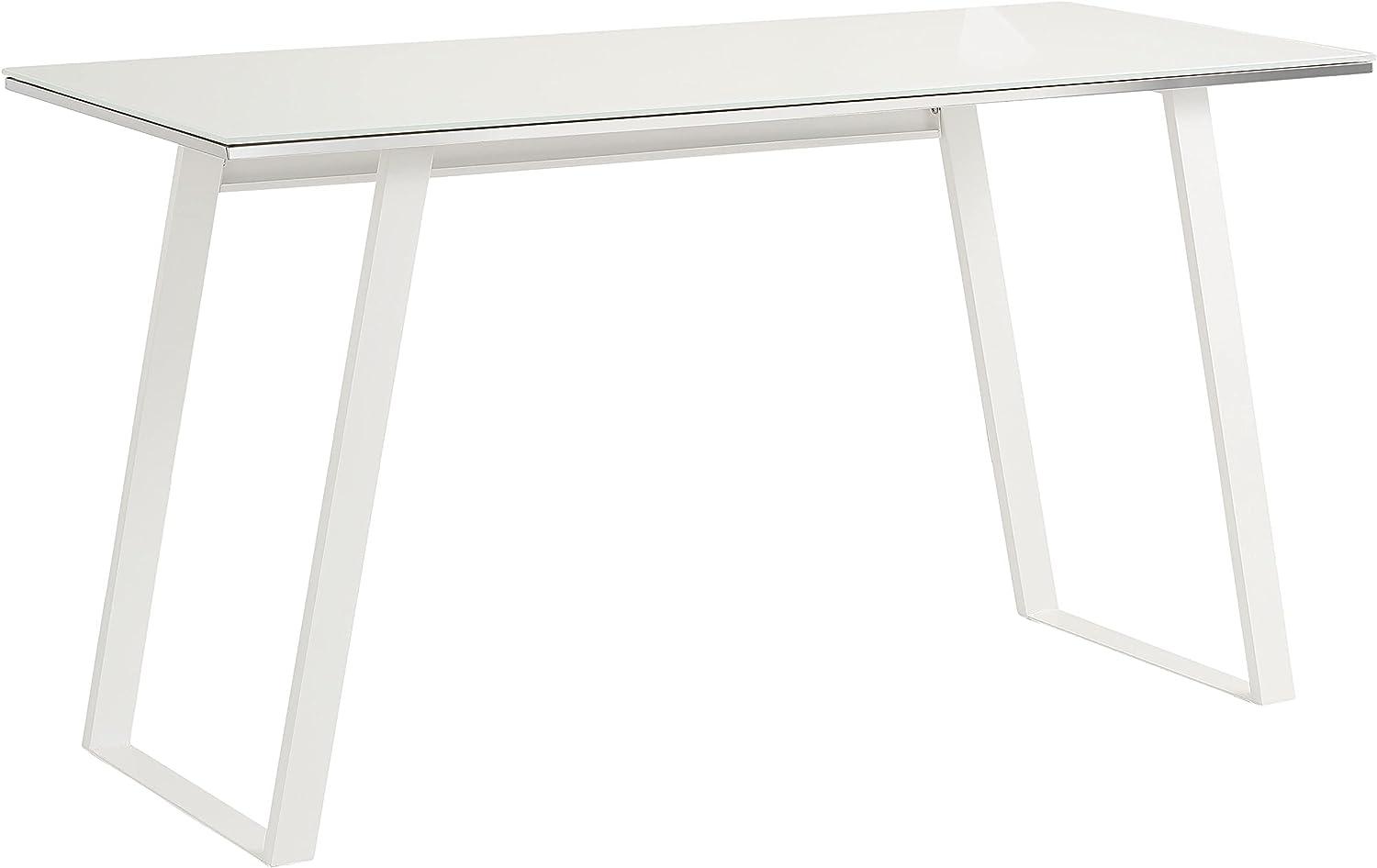 Maja Schreibtisch und Computertisch 9525 Metall weiß Weißglas Maße 1396 x 758 x 596 mm Bild 1