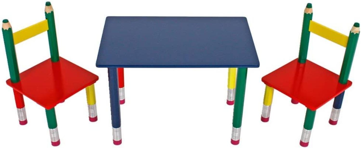 Kindertischgruppe "Bleistift", bunt, B 60 x H 42 x T 39, 1 Tisch & 2 Stühle 303990 Bild 1