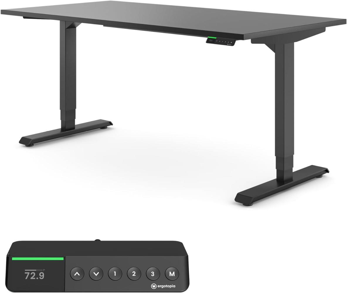 Desktopia Pro X - Elektrisch höhenverstellbarer Schreibtisch / Ergonomischer Tisch mit Memory-Funktion, 7 Jahre Garantie - (Schwarz, 160x80 cm, Gestell Schwarz) Bild 1