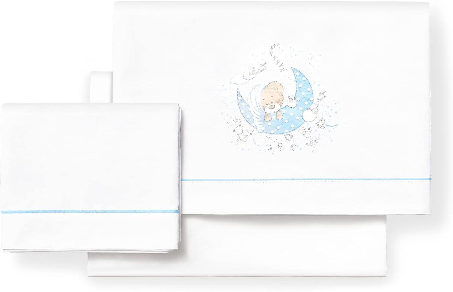 Interbaby Bettlaken, 100% Baumwolle, 60 x 120 cm (Spannbettlaken, Kissenbezug) (New Sleeping Blau) Bild 1