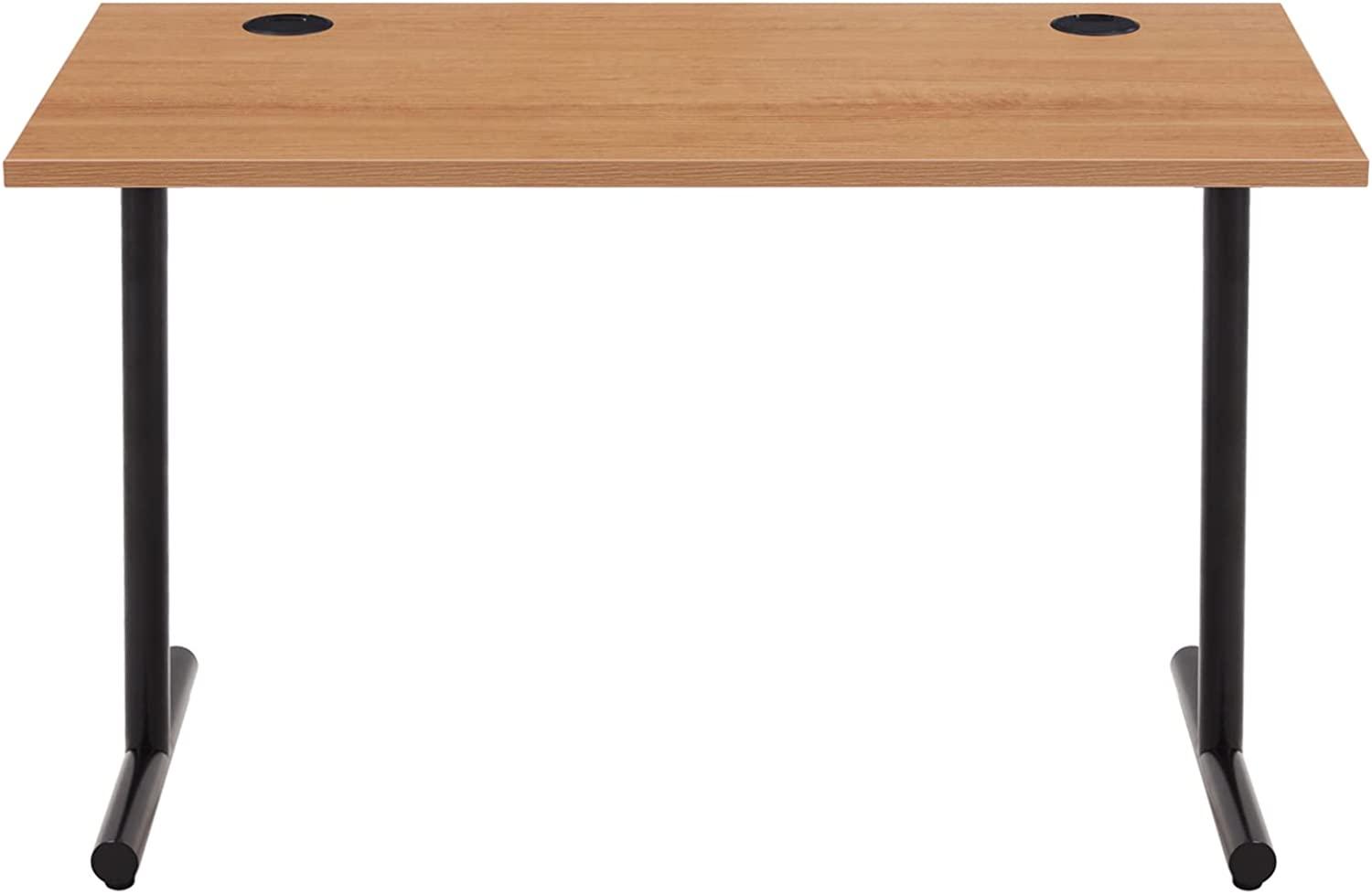 Amazon Marke - Movian Schlichter Schreibtisch, buchefarbene Platte und schwarzes Gestell, 120 x 60 x 73,6 cm Bild 1