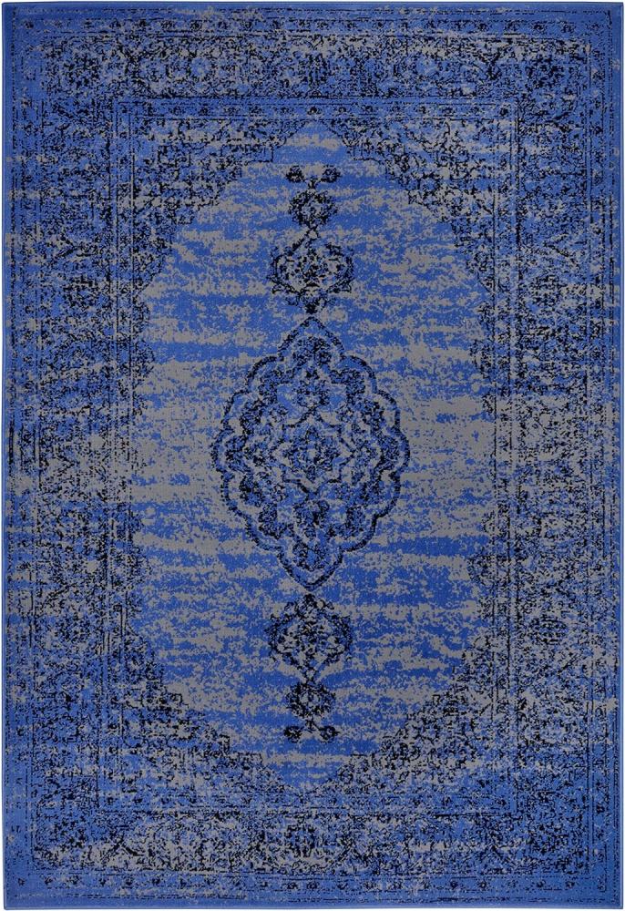 Kurzflor Teppich Méridional Jeansblau - 80x150x0,9cm Bild 1