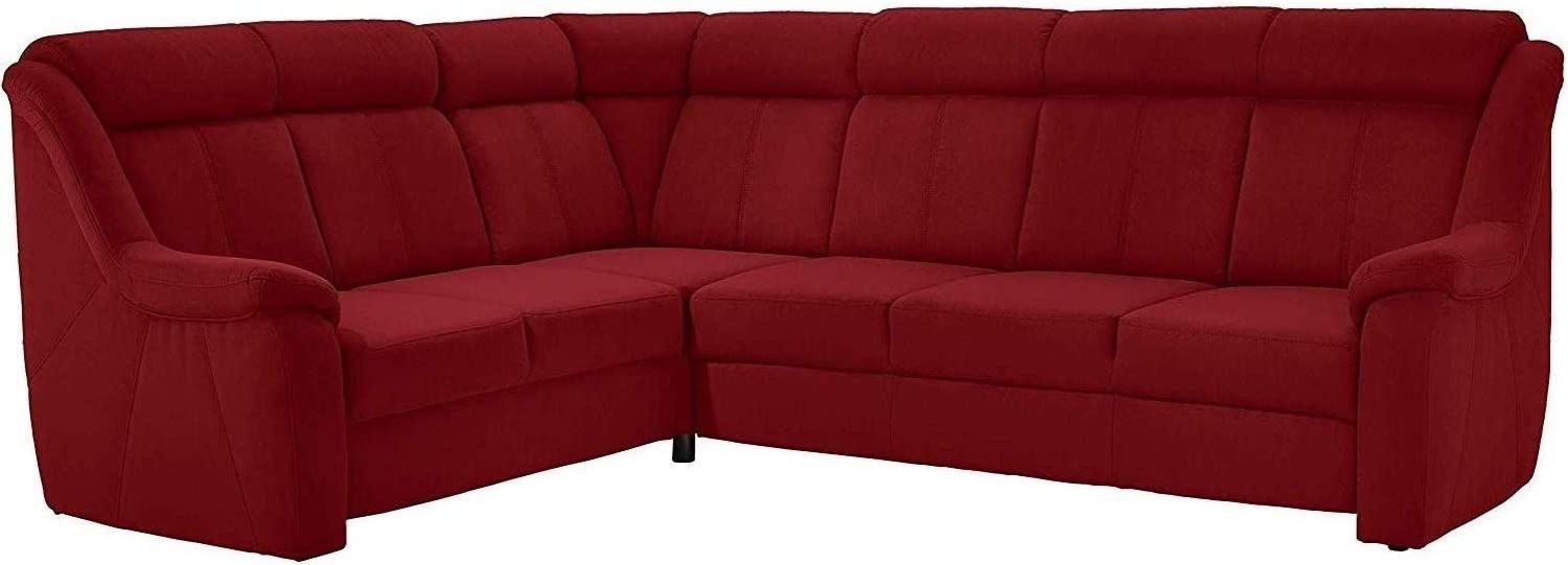 Cavadore Ecksofa Beata / Polstercouch in L-Form / inkl. Relaxfunktion / 261 x 98 x 211 / Mikrofaser Rot Bild 1
