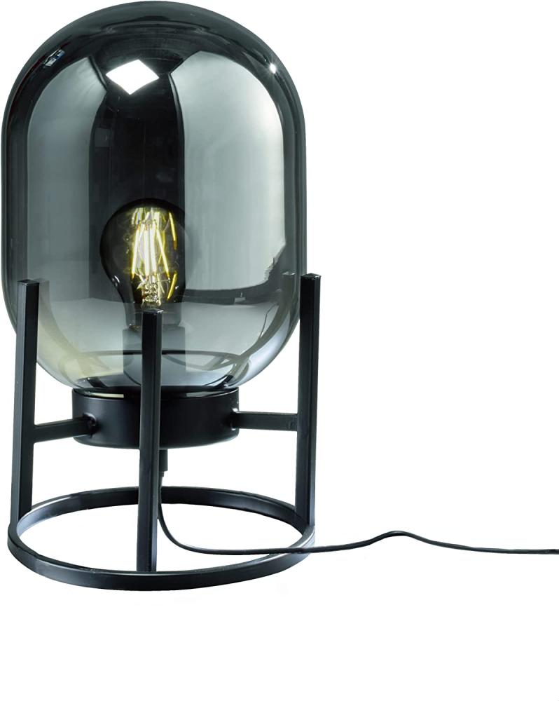 Fischer & Honsel 50130 Tischleuchte Regi schwarz 34 cm mit Rauchglas Bild 1