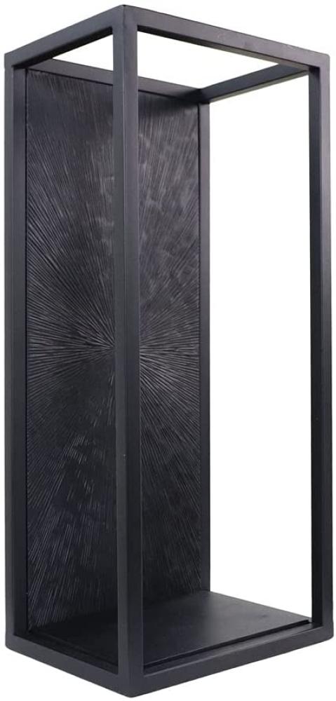 Wandregal Fletcher - 25x18x55 cm - Schwarz - Eisen / Aluminium / Mangoholz von HSM Bild 1