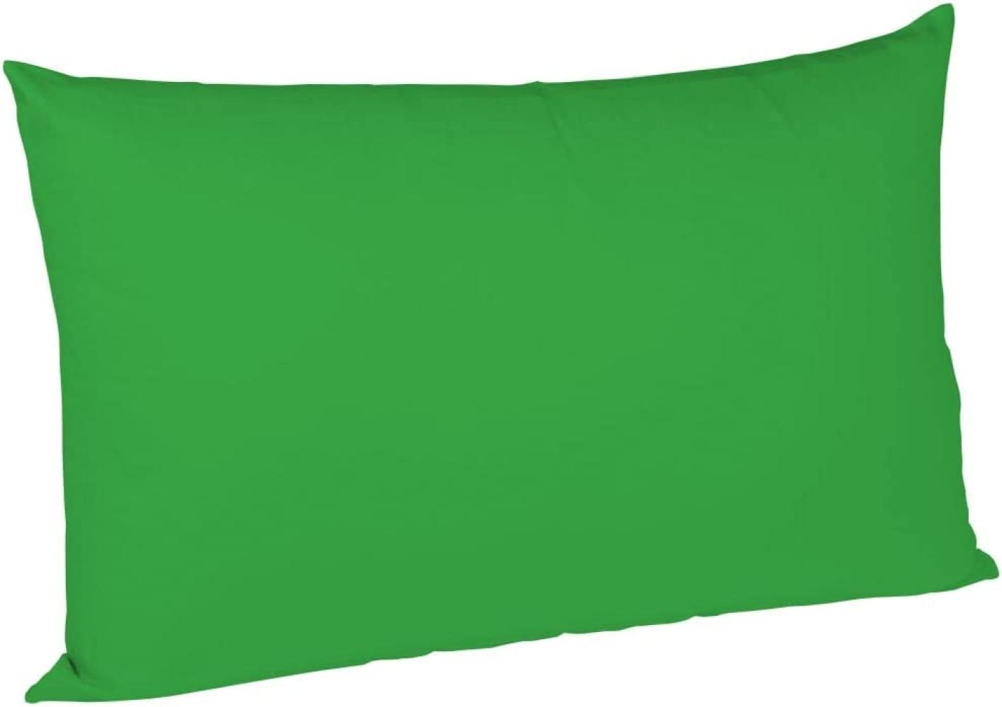 Fleuresse Mako-Satin-Kissenbezug uni colour, Farbe 7048 grasgrün, Größe 50x70 cm Bild 1