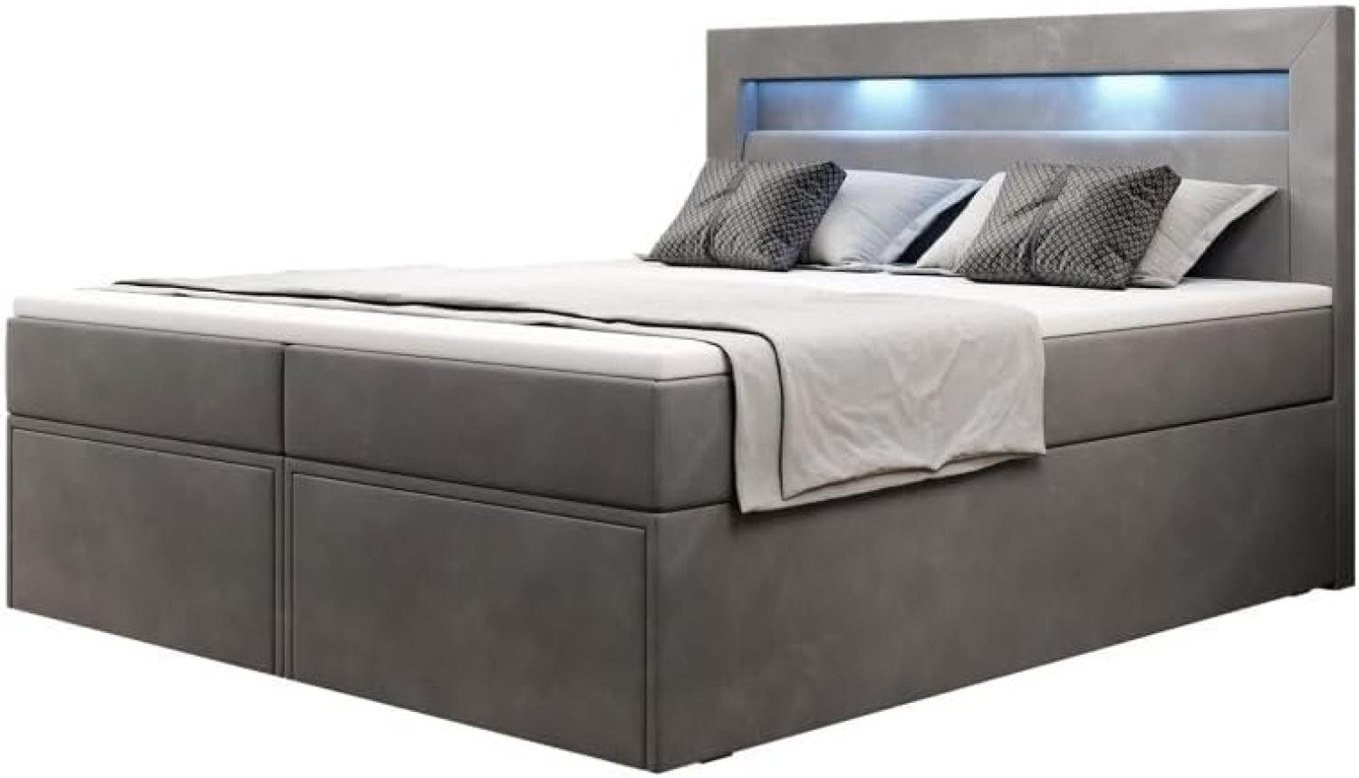 Boxspringbett Amelie mit LED und Stauraum 180x200 Schwarz H4 Bild 1