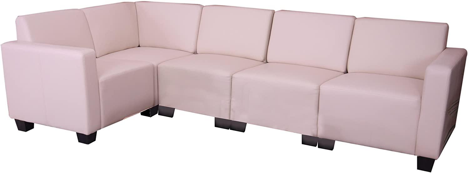 Modular Sofa-System Couch-Garnitur Lyon 5, Kunstleder ~ creme Bild 1