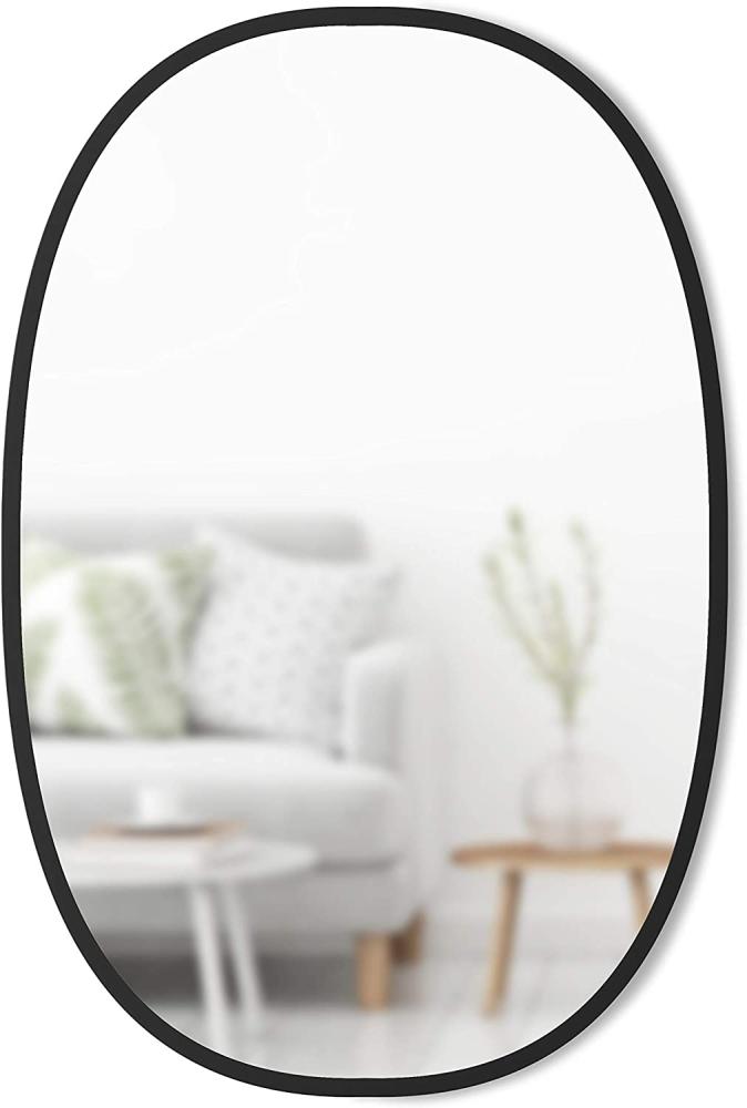 Umbra Hub Wandspiegel Oval, Wand Spiegel, Dekorationsspiegel, Dekospiegel, Glas, Schwarz, 92 cm, 1006044-040 Bild 1