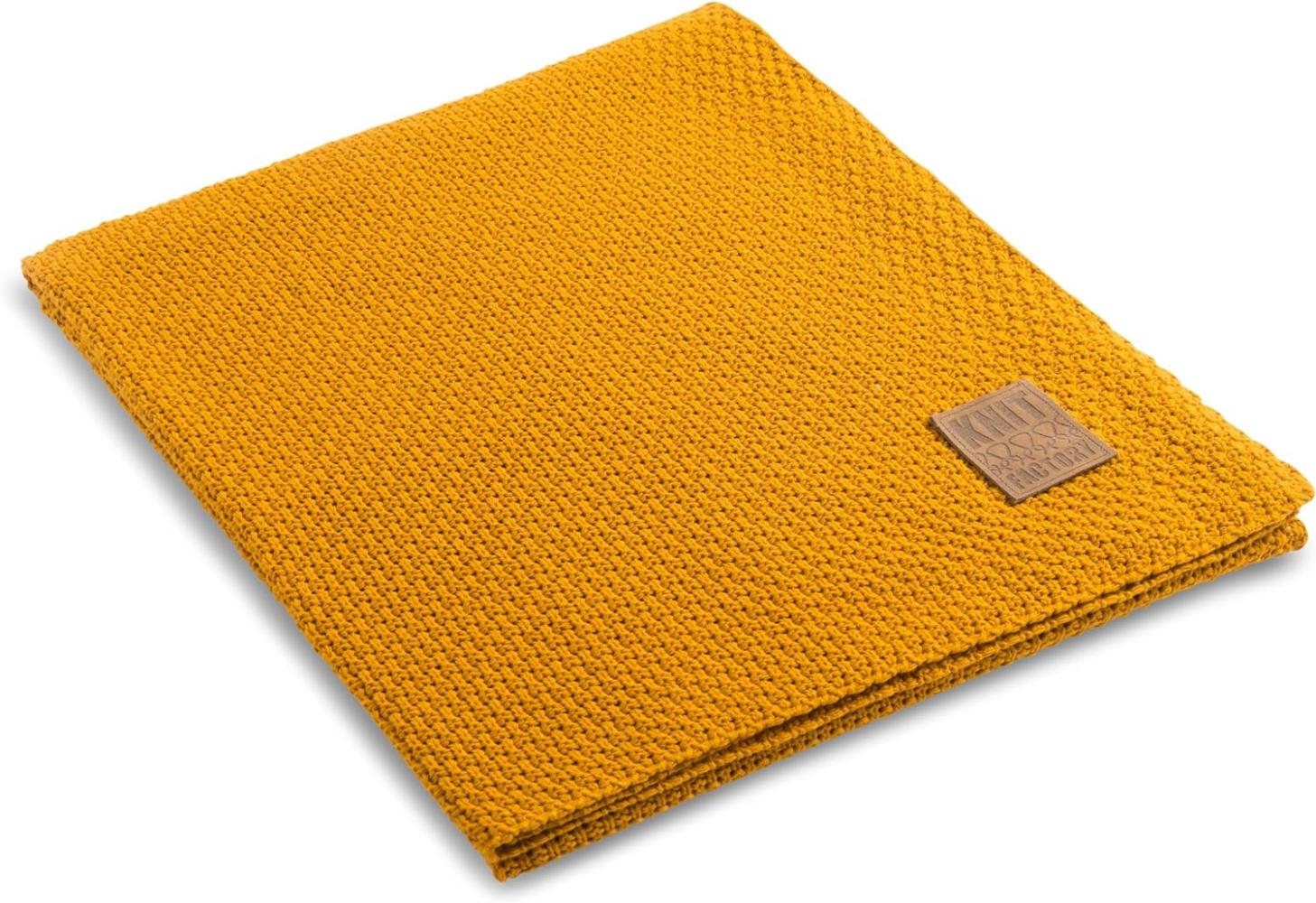 Knit Factory Jesse Decke 160x130 cm Glatt Gelb Bild 1