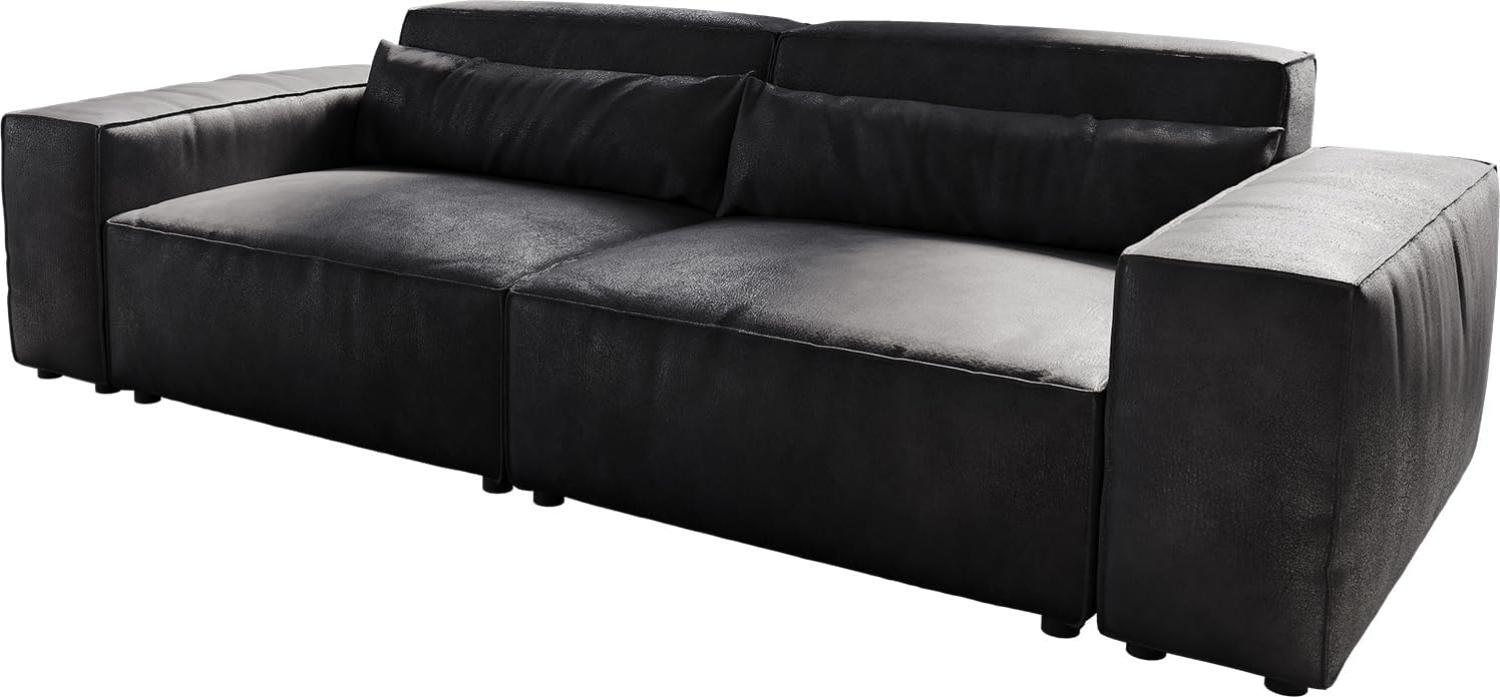 Big-Sofa Sirpio L 260x110 cm Lederimitat Vintage Anthrazit Bild 1