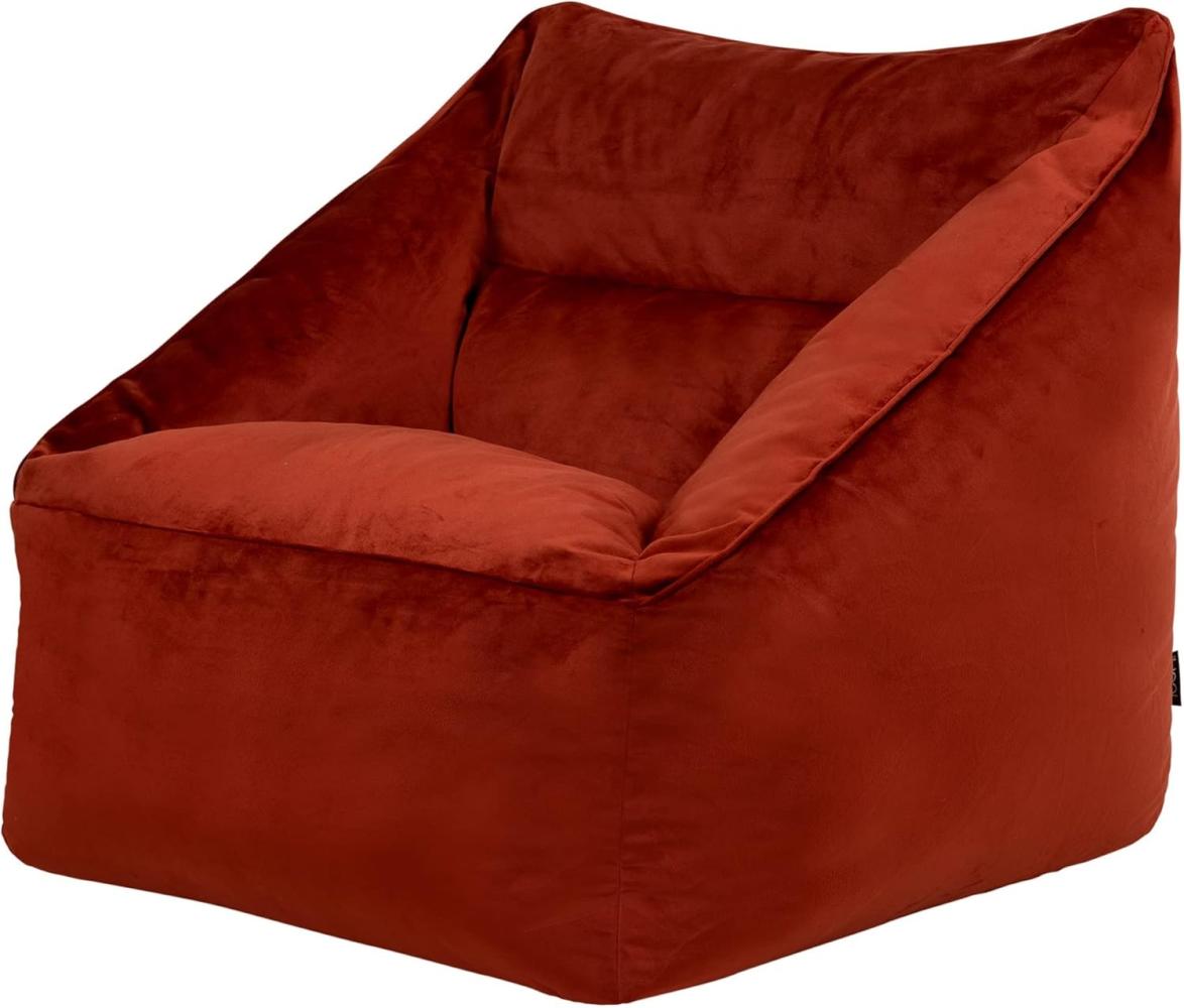 Icon Riesen Sitzsack Sessel „Natalia“, Terrakotta, Plüsch XXL Sitzsack Erwachsene mit Füllung für das Wohnzimmer, Riesensitzsack Sofa XXL Bild 1