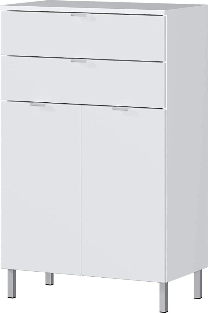 Germania Kommode 8531-84 GW-MAURESA, in weiß, Fronten in Hochglanz, zwei Schubkästen, 60x97x34 cm (BxHxT) Bild 1
