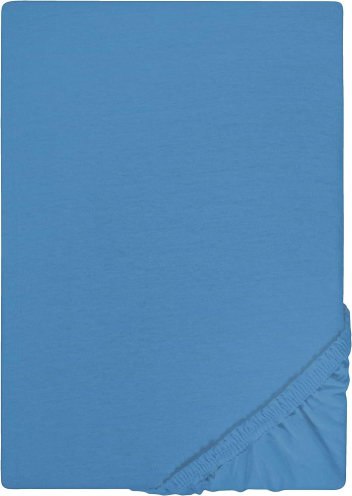 biberna Jersey-Spannbetttuch 0077155 azurblau 1x 180x200 cm - 200x200 cm Bild 1