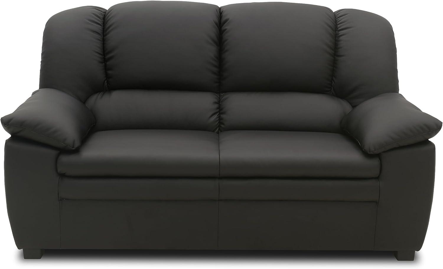 DOMO. Collection Ambato Sofa, 2 Sitzer, 2er Couch, Garnitur, 159 x 92 x 88 cm, Polstergarnitur in schwarz Bild 1