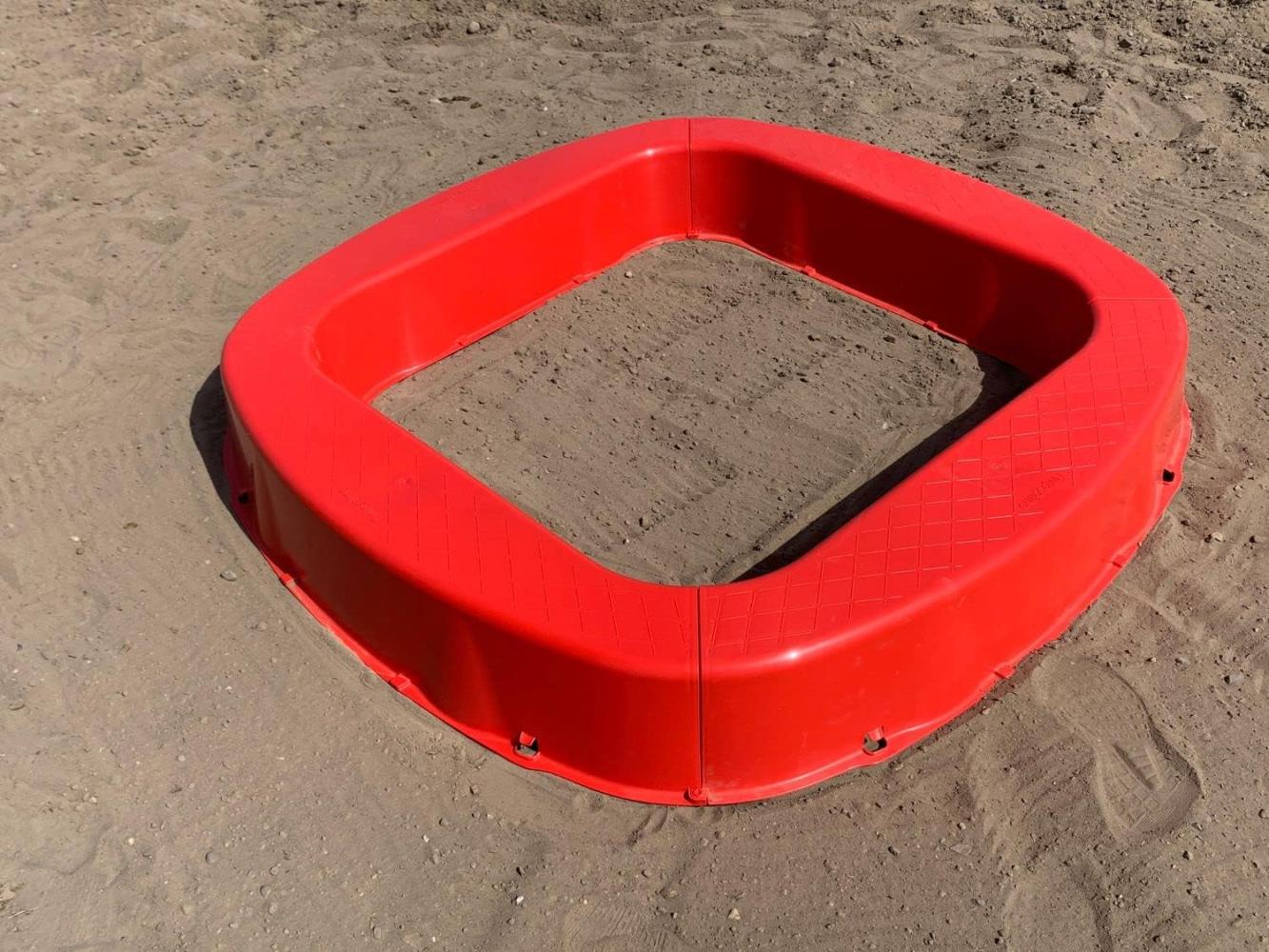 \"Buri Premium Sandkasten aus Kunststoff in verschiedenen Farben 150 x 150 x 20 cm Made in Germany rot\" Bild 1
