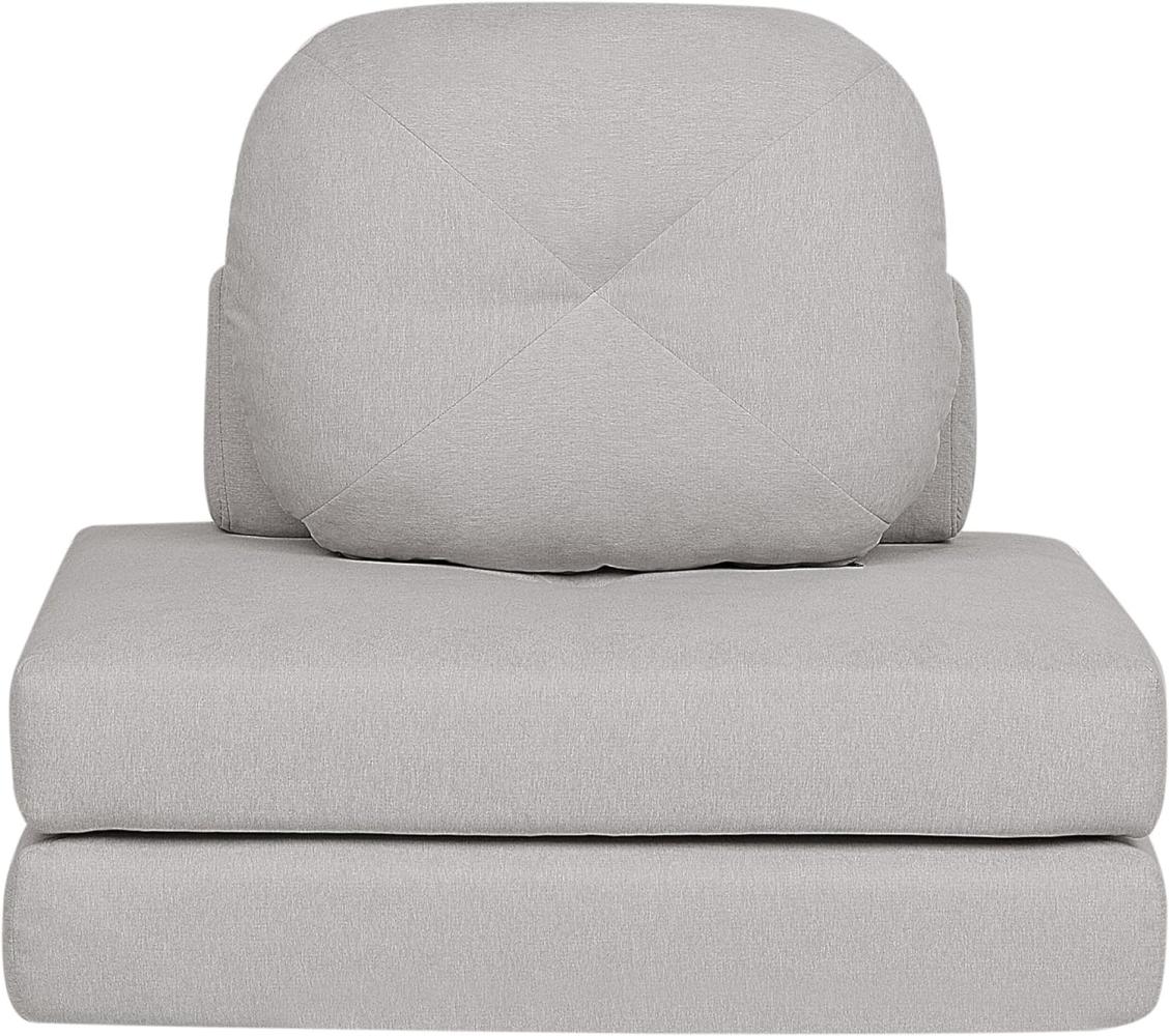 Beliani OLDEN 1-Sitzer Bodensofa mit Schlaffunktion, Grau, Stoff Bild 1