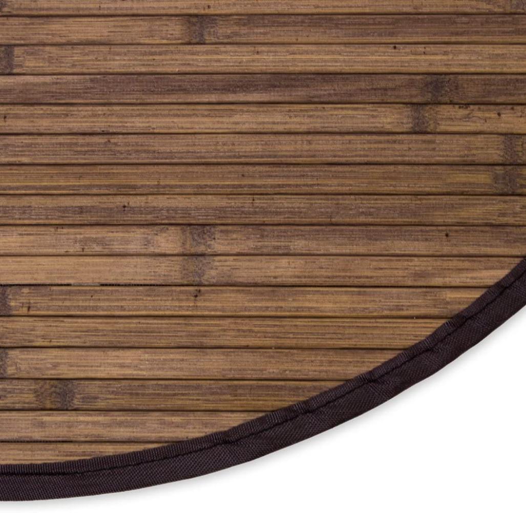 Homestyle4u Teppich, rund, Bambus dunkelbraun, Ø 90 cm Bild 1