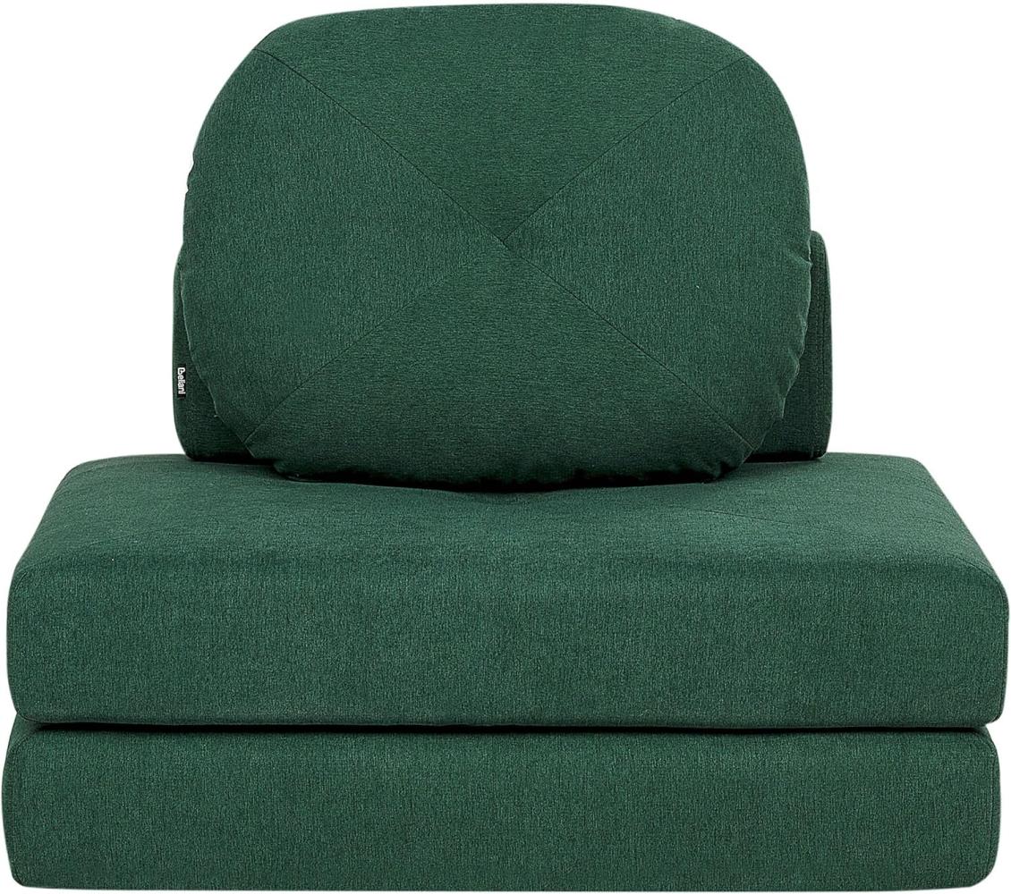 1-Sitzer Bodensofa Stoff dunkelgrün mit Schlaffunktion OLDEN Bild 1