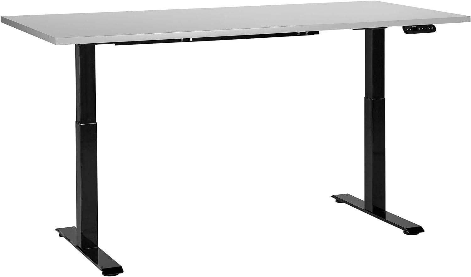 Schreibtisch grau schwarz 180 x 80 cm elektrisch höhenverstellbar DESTINES Bild 1