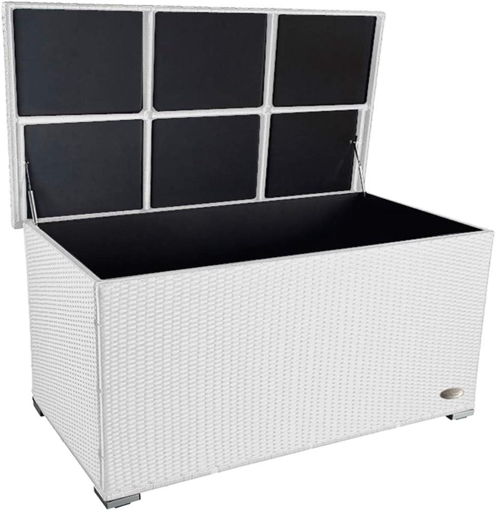 XXL Kissenbox ca. 950L auch als Tisch nutzbar mit doppel Hubautomatik u. Innenverkleidung, Farbe Weiss, Bild 1