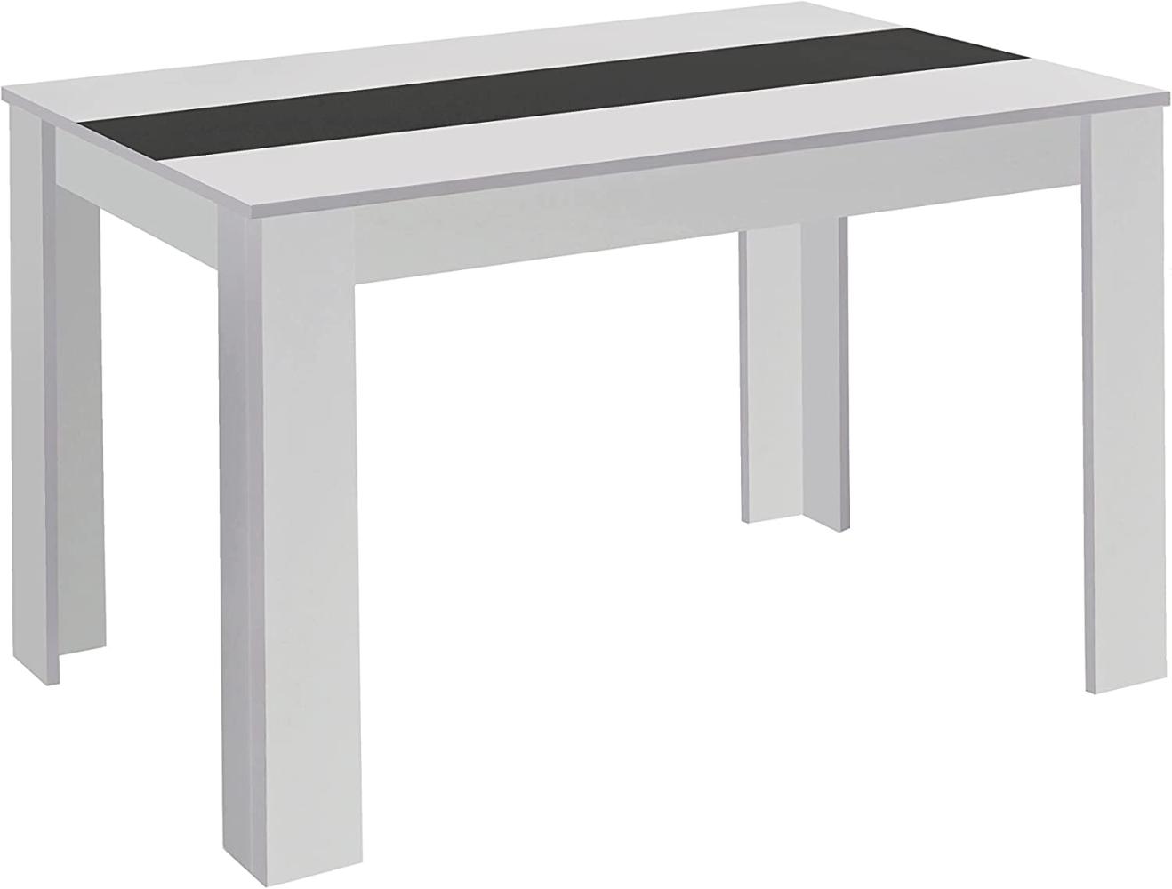 byLIVING Esstisch Nori / Moderner Küchentisch in Weiß / Einlegeplatte wendbar in schwarz oder weiß / Goßer Tisch / 160 x 90, H 75 cm Bild 1