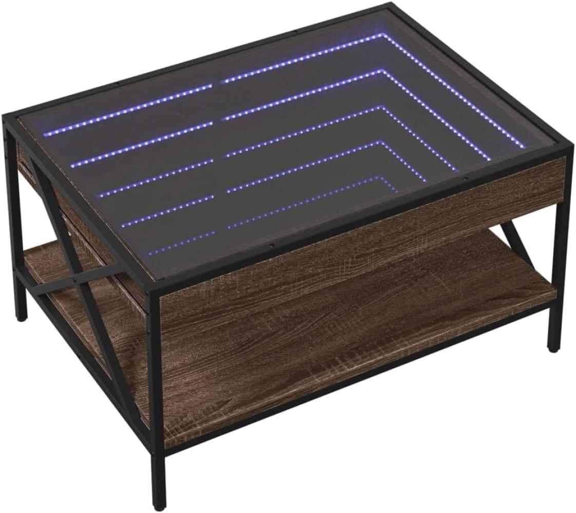 Couchtisch mit Infinity-LED Braun Eichen-Optik 70x50x38 cm 847706 Bild 1