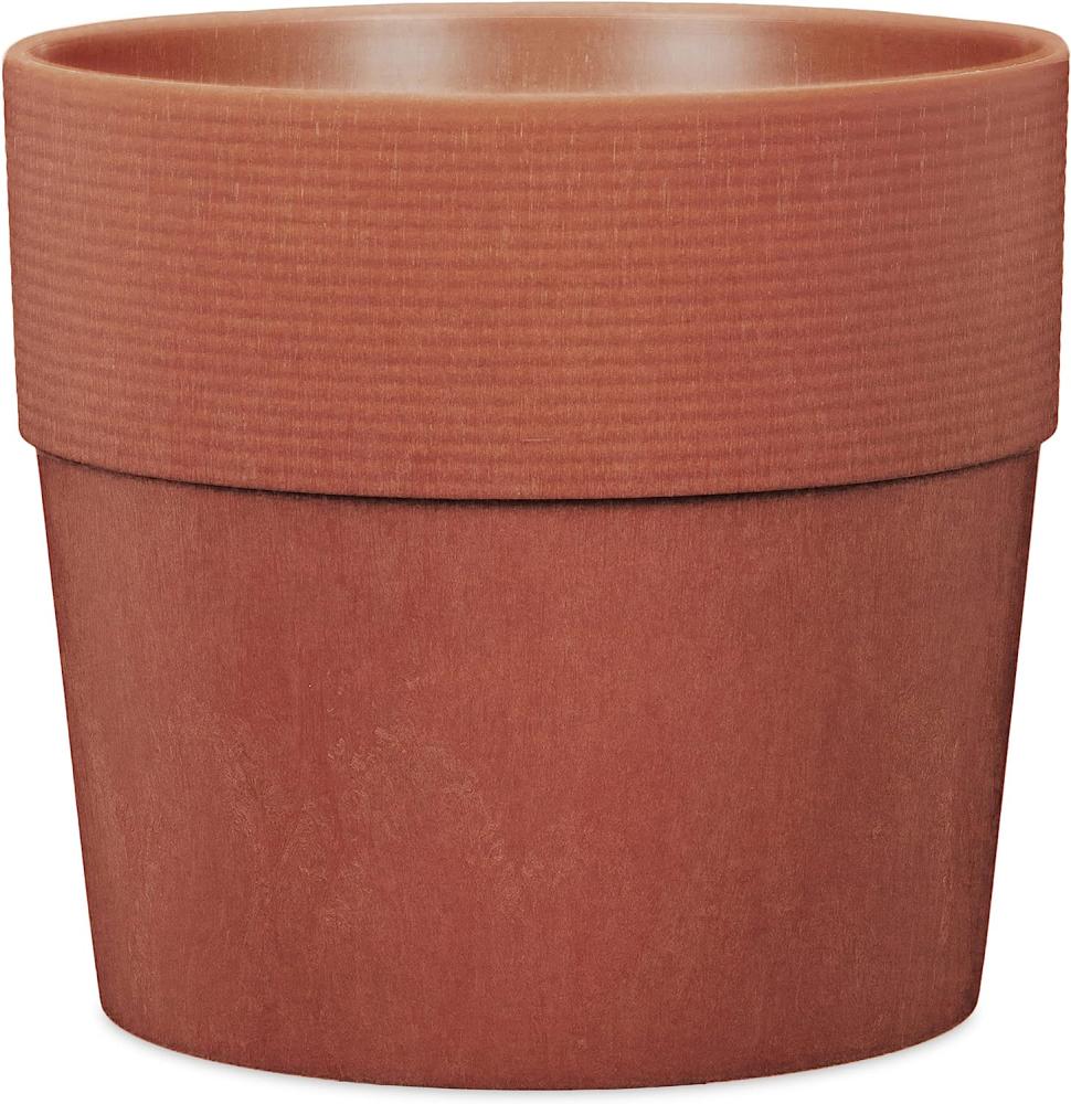 Scheurich Pflanzgefäß Groove Ø 28 x 26 cm rot-braun-mahagoni Bild 1