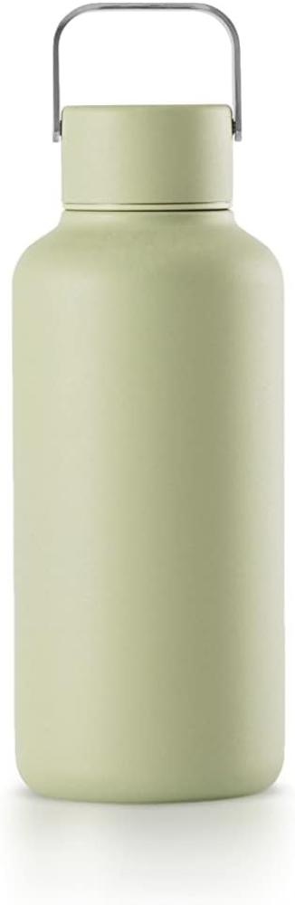EQUA Timeless Trinkflasche, Edelstahl, 600ml, BPA-frei, auslaufsicher, haltbar, multifunktional, Matcha Bild 1