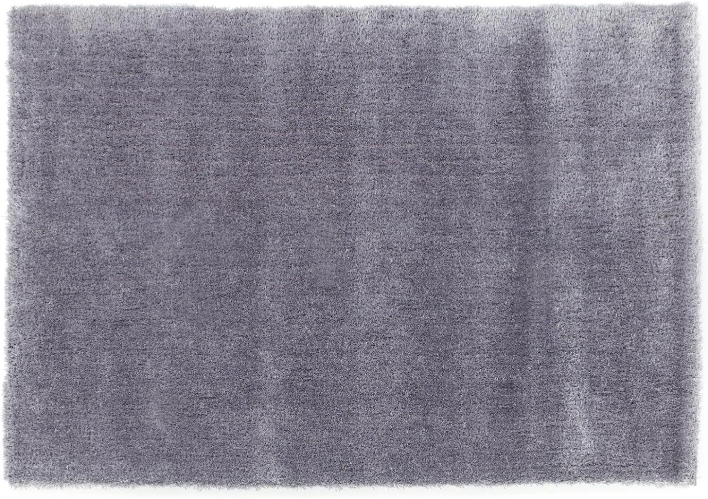 Teppich- Shaggy Hochflor Teppich ideal für alle Räume 150 x 080 cm, Silber Bild 1