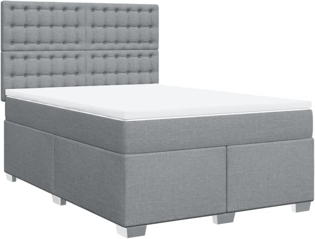 Boxspringbett mit Matratze Hellgrau 140x190 cm Stoff 3292797 Bild 1