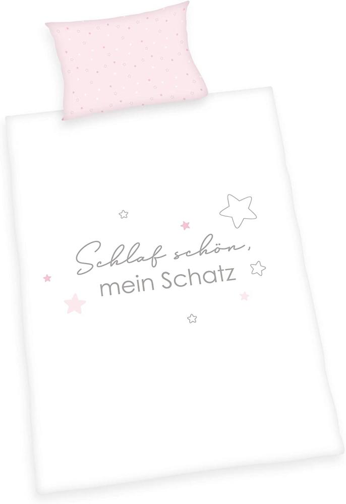 \"Baby BIO Bettwäsche, Herding, Kleiner Schatz, rosa, 100 x 135 cm\" Bild 1