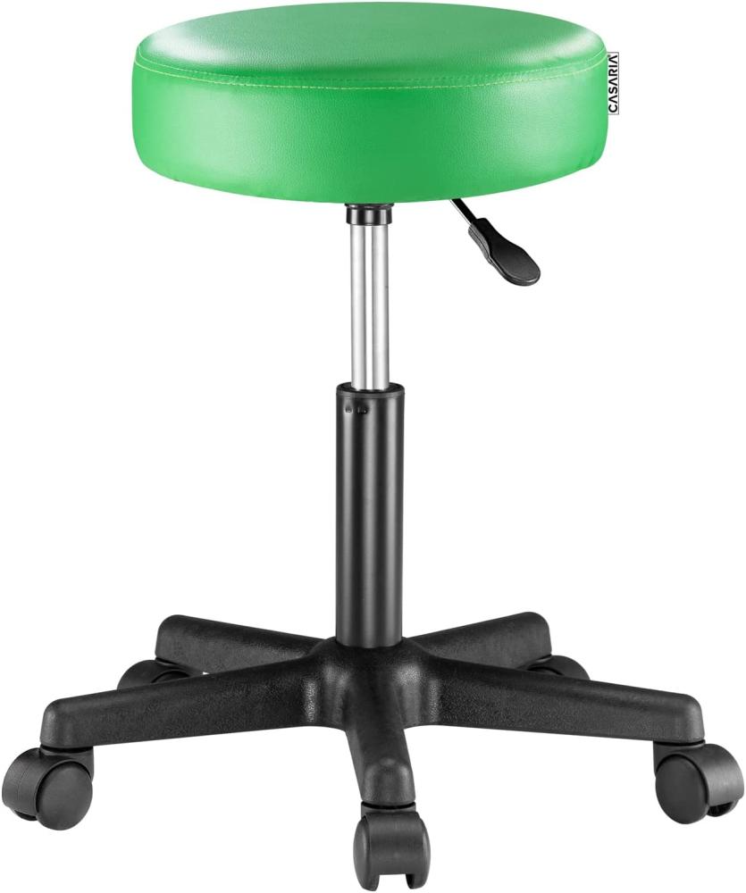 CASARIA® Rollhocker Höhenverstellbar Kunstleder Grün Bild 1