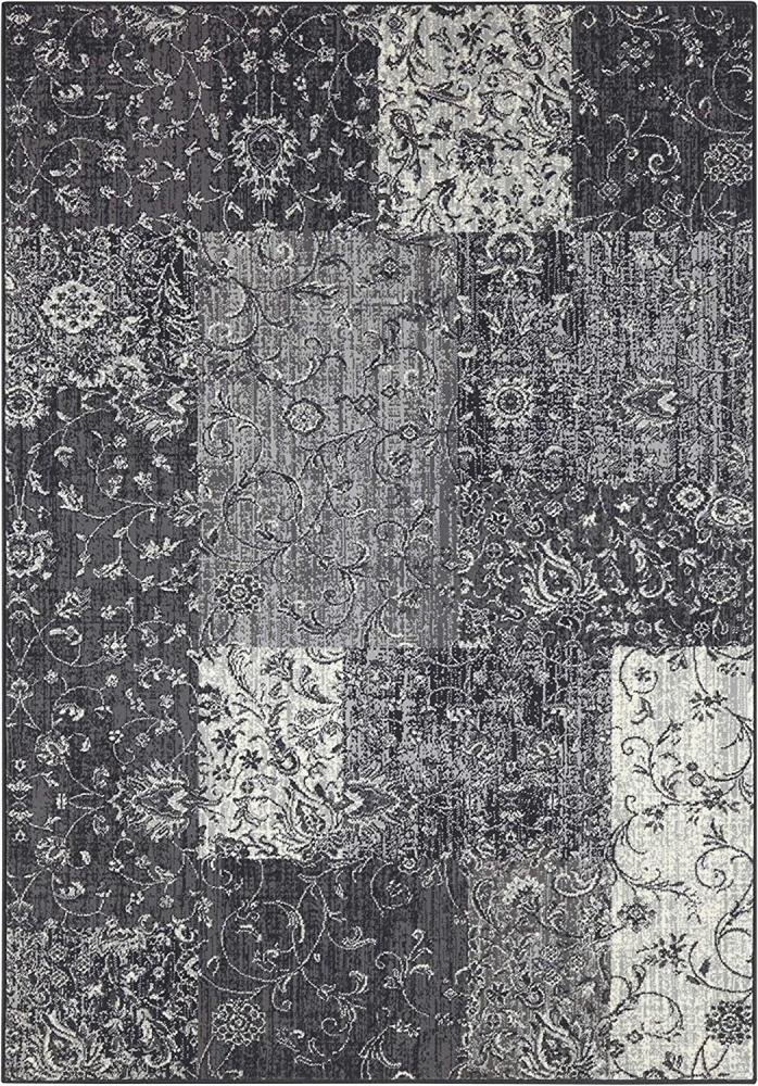 Kurzflor Teppich Kirie Grau Creme 160x230 cm Bild 1