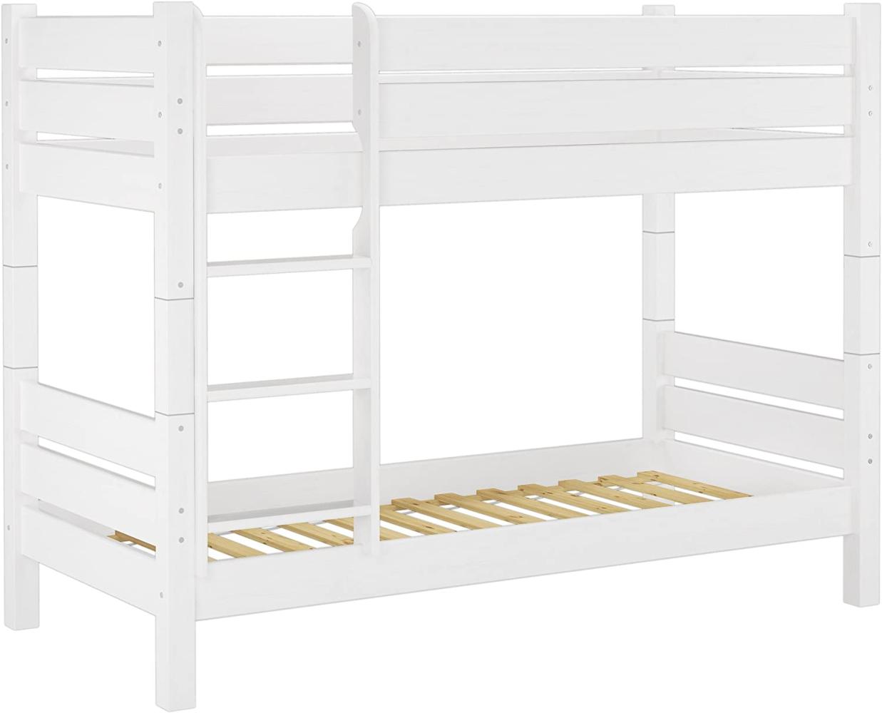Erst-Holz Etagenbett für Erwachsene weiß 90x200, Nische 80 cm teilbar Bild 1