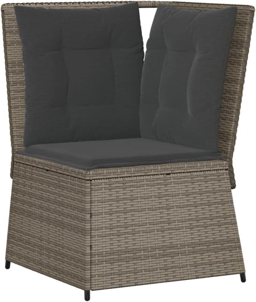 Garten-Ecksofa mit Kissen Grau Poly Rattan 368984 Bild 1