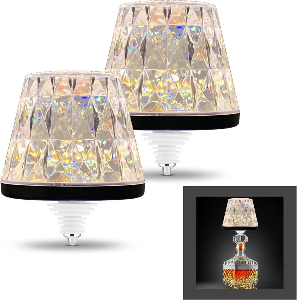 REV LAMPRUSCO CRISTAL SPARSET 2x LED Akku Flaschenlampe – Touch Tischlampe kabellos 130lm 1,6W 2500mAh - Flaschenlicht dimmbar in Warmweiß & IP54 spritzwassergeschützt Bild 1
