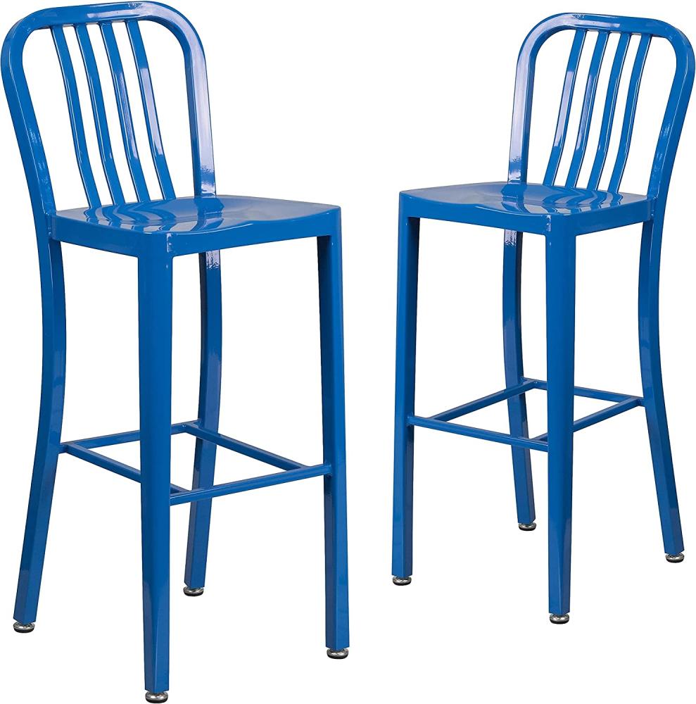 Flash Furniture Barhocker, Metall, blau, 50. 8 x 39. 37 x 109. 22 cm Bild 1
