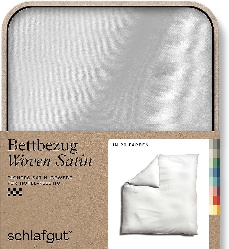 Schlafgut Woven Satin Bettwäsche | Bettbezug einzeln 200x200 cm | full-white Bild 1