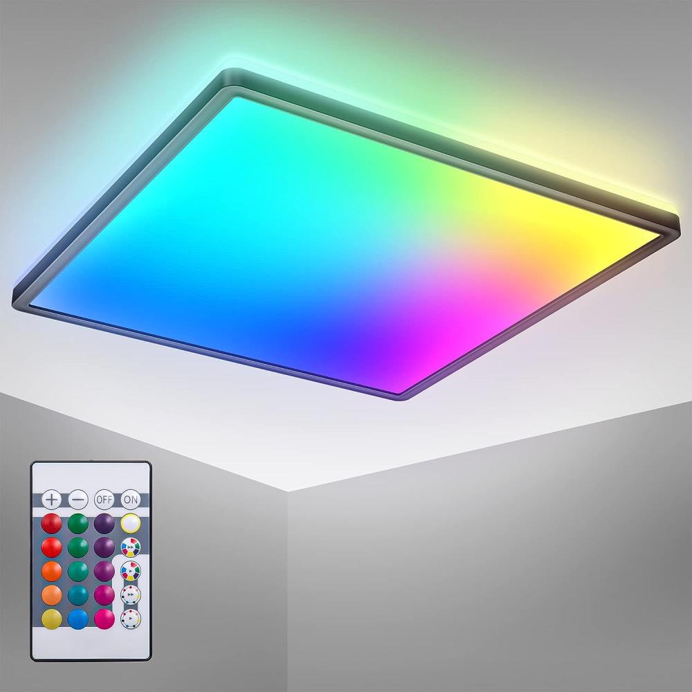 LED Deckenlampe RGB Dimmbar Panel Farbwechsel Deckenleuchte indirektes Licht 22W Bild 1
