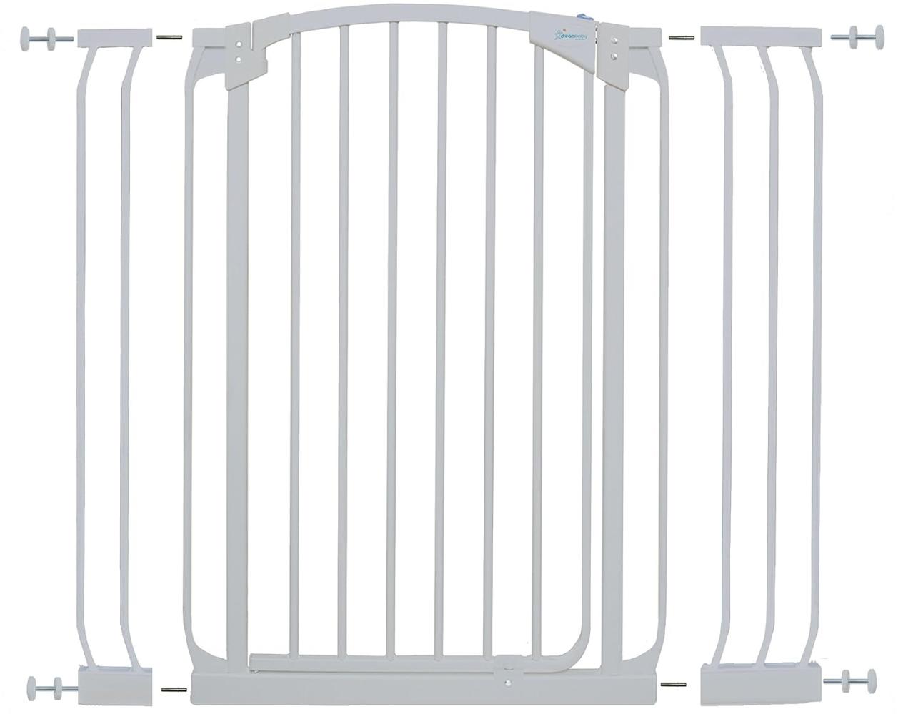Dreambaby G2183(BB) Chelsea extra hohes Treppenschutzgitter / Türschutzgitter-Set selbstschließend - 1 Gitter + 2 Verlängerungen (71-107cm) weiß Bild 1