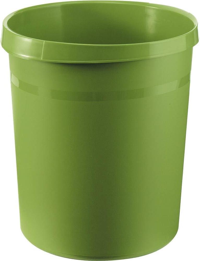 Papierkorb GRIP - 18 Liter, rund, 2 Griffmulden, extra stabil, grün Bild 1