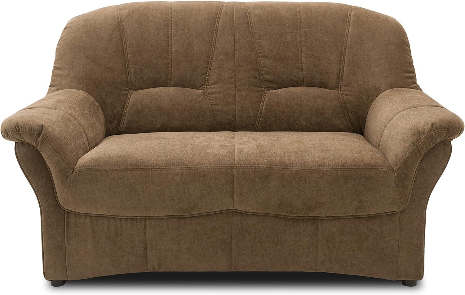 DOMO Collection Bahia FK Sofa, 2er Couch mit Federkernpolsterung, Federkernsofa in klassischem Design, 2 Sitzer, Polstermöbel, braun, 153 cm Bild 1