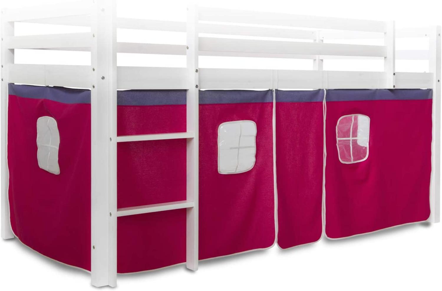 Bettumrandung Bettvorhang für Hochbett, Baumwolle Pink Bild 1