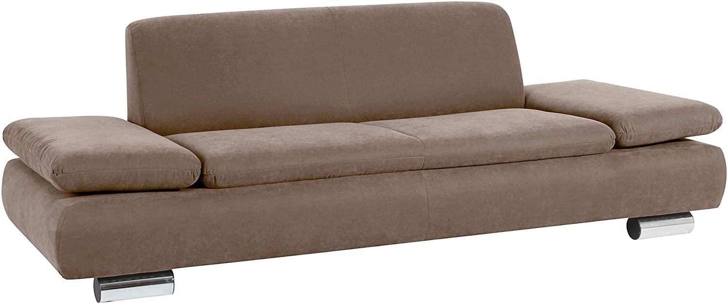Terrence Sofa 2,5-Sitzer Veloursstoff Sahara Metallfüße verchromt Bild 1