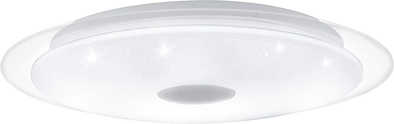Eglo 98324 LED Deckenleuchte LANCIANO 1 mit Kristallen weiß, transparent weiß, chrom Ø56cm H:8cm Bild 1