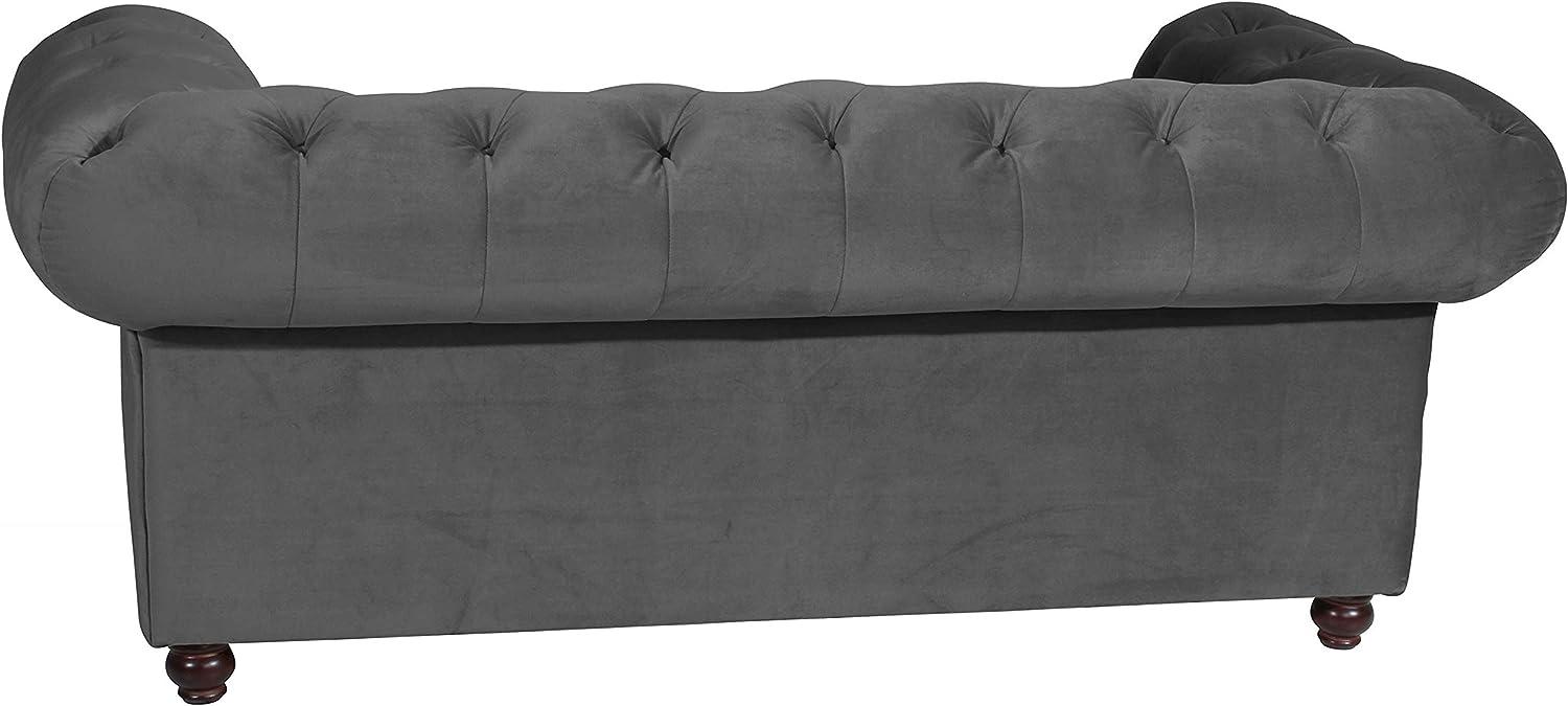 Orleans Sofa 2,5-Sitzer Samtvelours Sahara Buche Nussbaumfarben Bild 1
