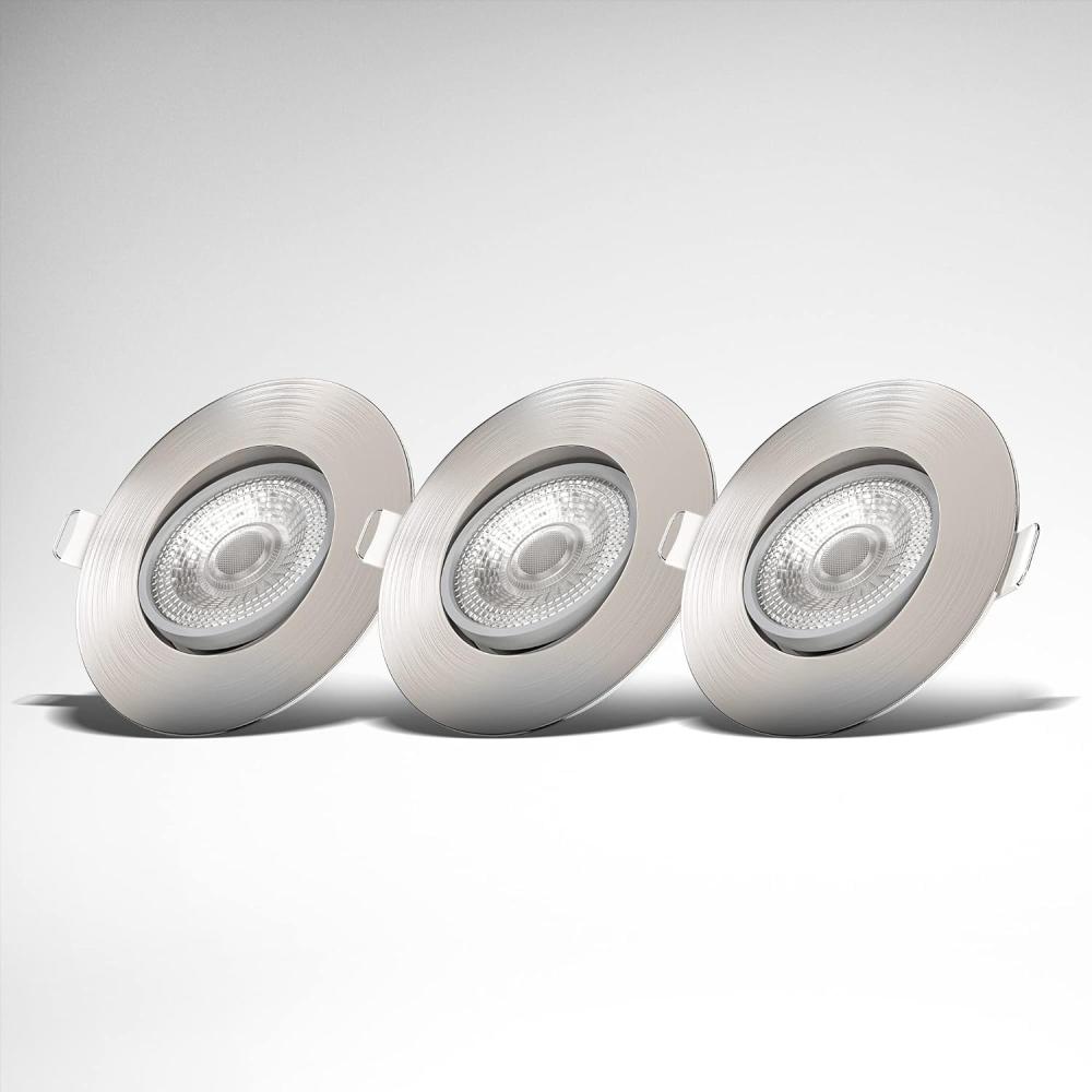 3x LED Einbauspots dimmbar Deckenlampe Einbauleuchte schwenkbar 5W Spot Strahler Bild 1