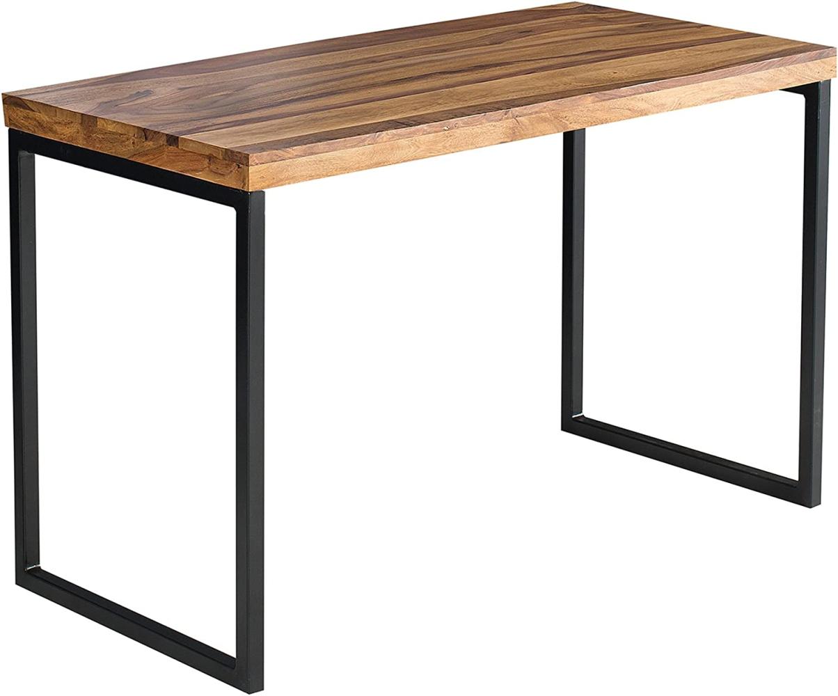 Massiver Schreibtisch Elements 120cm Sheesham Metall schwarz Bürotisch Tisch Massivholz Holztisch Bild 1