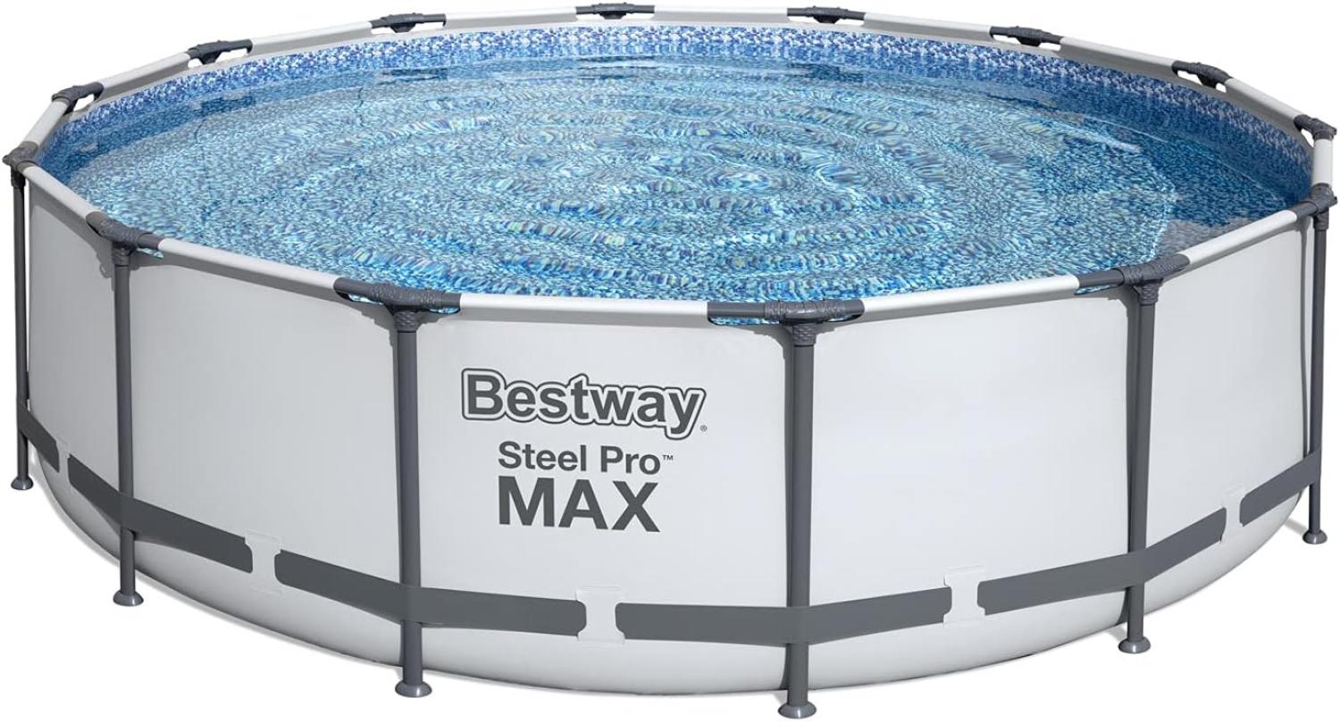 Steel Pro MAX™ Solo Pool ohne Zubehör Ø 427 x 107 cm, lichtgrau, rund Bild 1